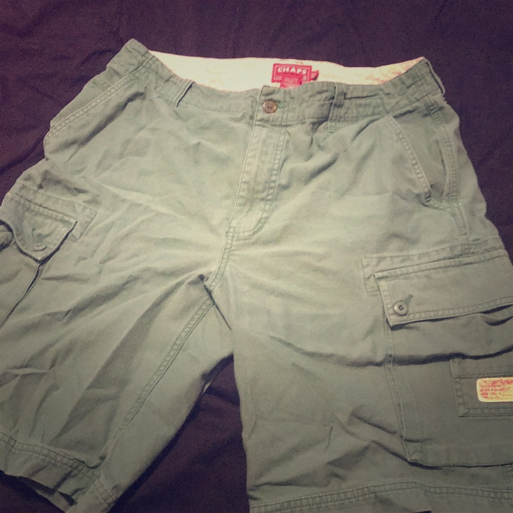 Green cargo shorts